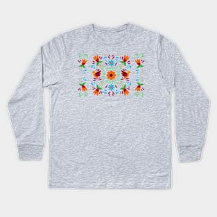 Mexican Embroidery Kids Long Sleeve T-Shirt